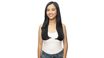 Black hair, model long hair